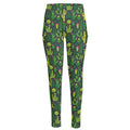 Cute Cactus Plant Pattern Print High-Waisted Pocket Leggings