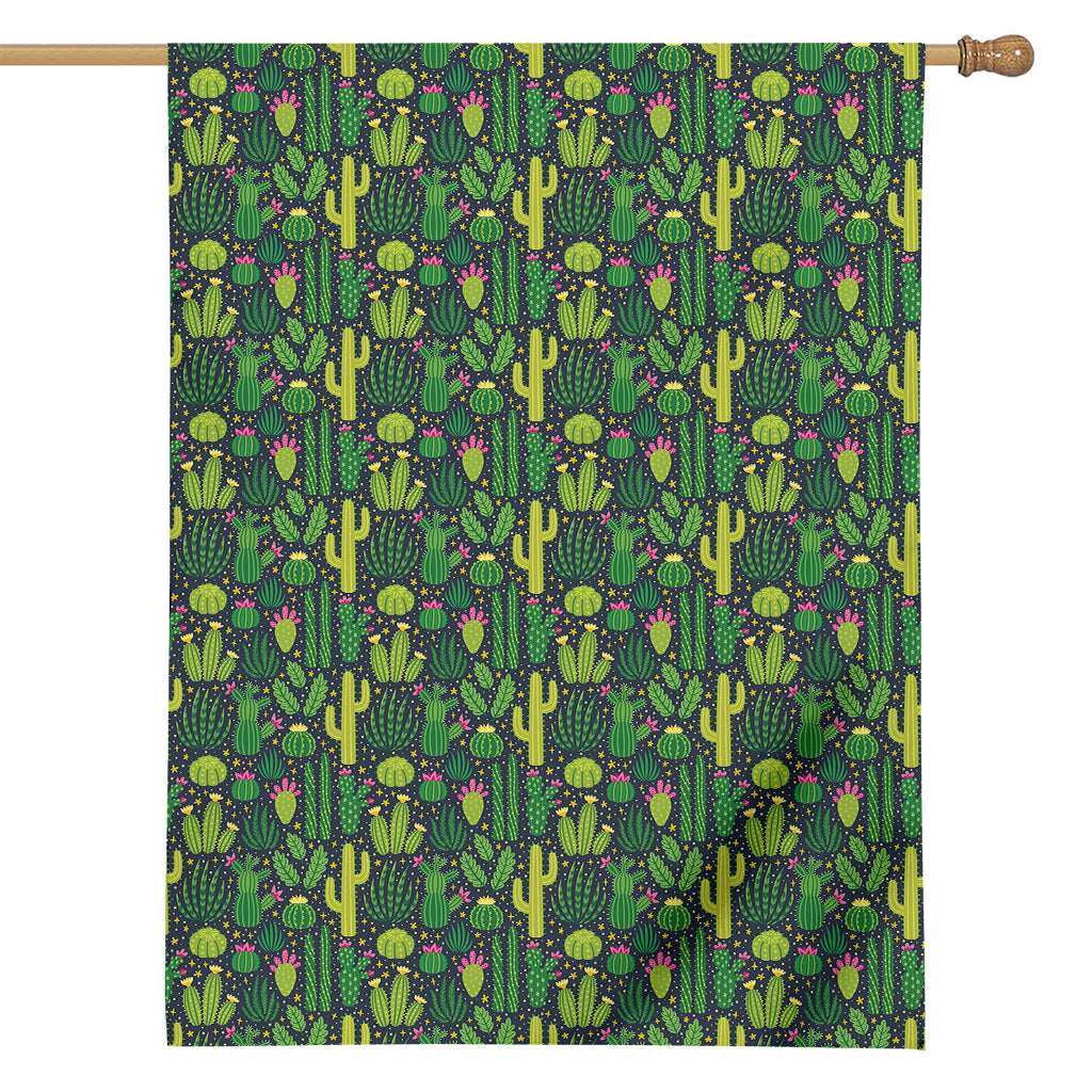 Cute Cactus Plant Pattern Print House Flag