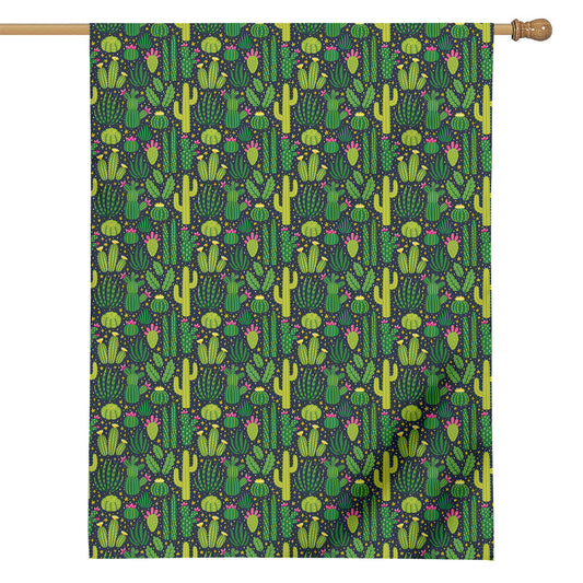Cute Cactus Plant Pattern Print House Flag