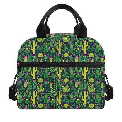 Cute Cactus Plant Pattern Print Insulated Lunch Bag
