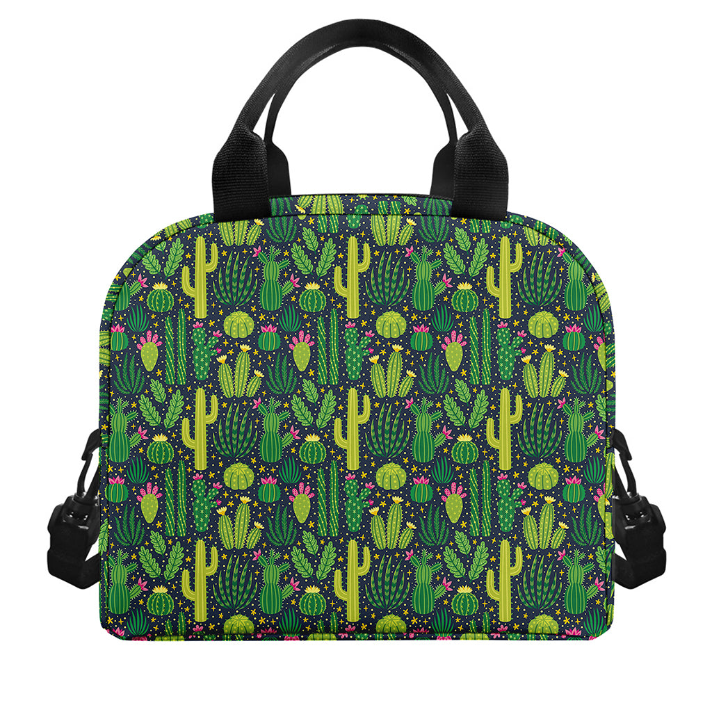 Cute Cactus Plant Pattern Print Insulated Lunch Bag