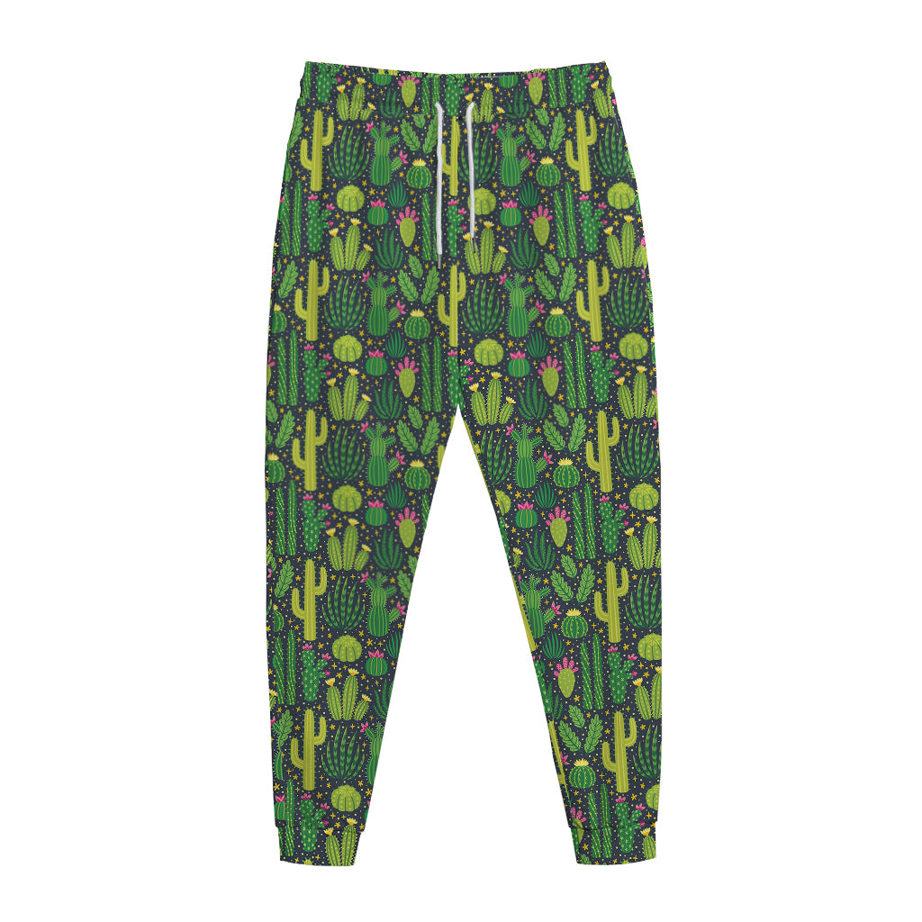 Cute Cactus Plant Pattern Print Jogger Pants