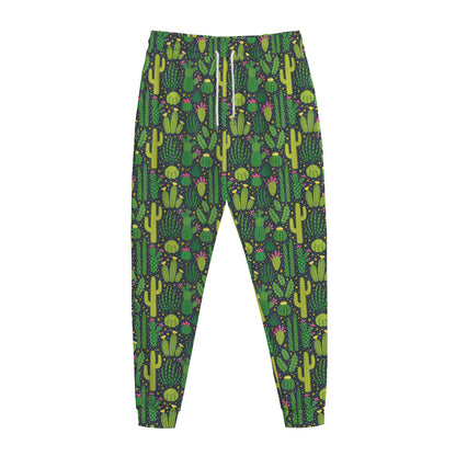 Cute Cactus Plant Pattern Print Jogger Pants