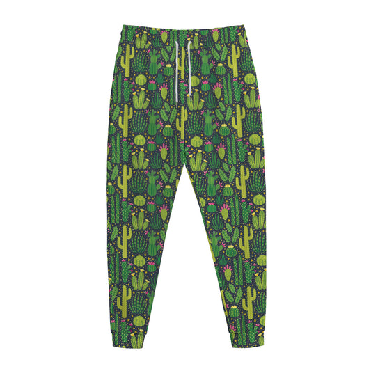 Cute Cactus Plant Pattern Print Jogger Pants
