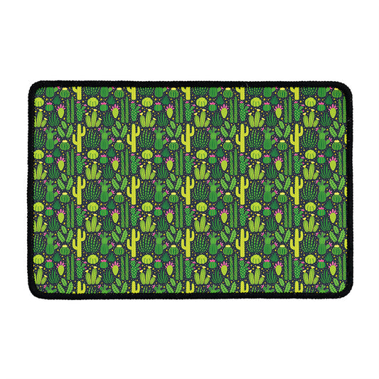 Cute Cactus Plant Pattern Print Kitchen Mat