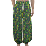 Cute Cactus Plant Pattern Print Lantern Pants