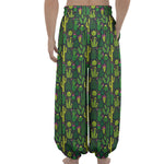 Cute Cactus Plant Pattern Print Lantern Pants