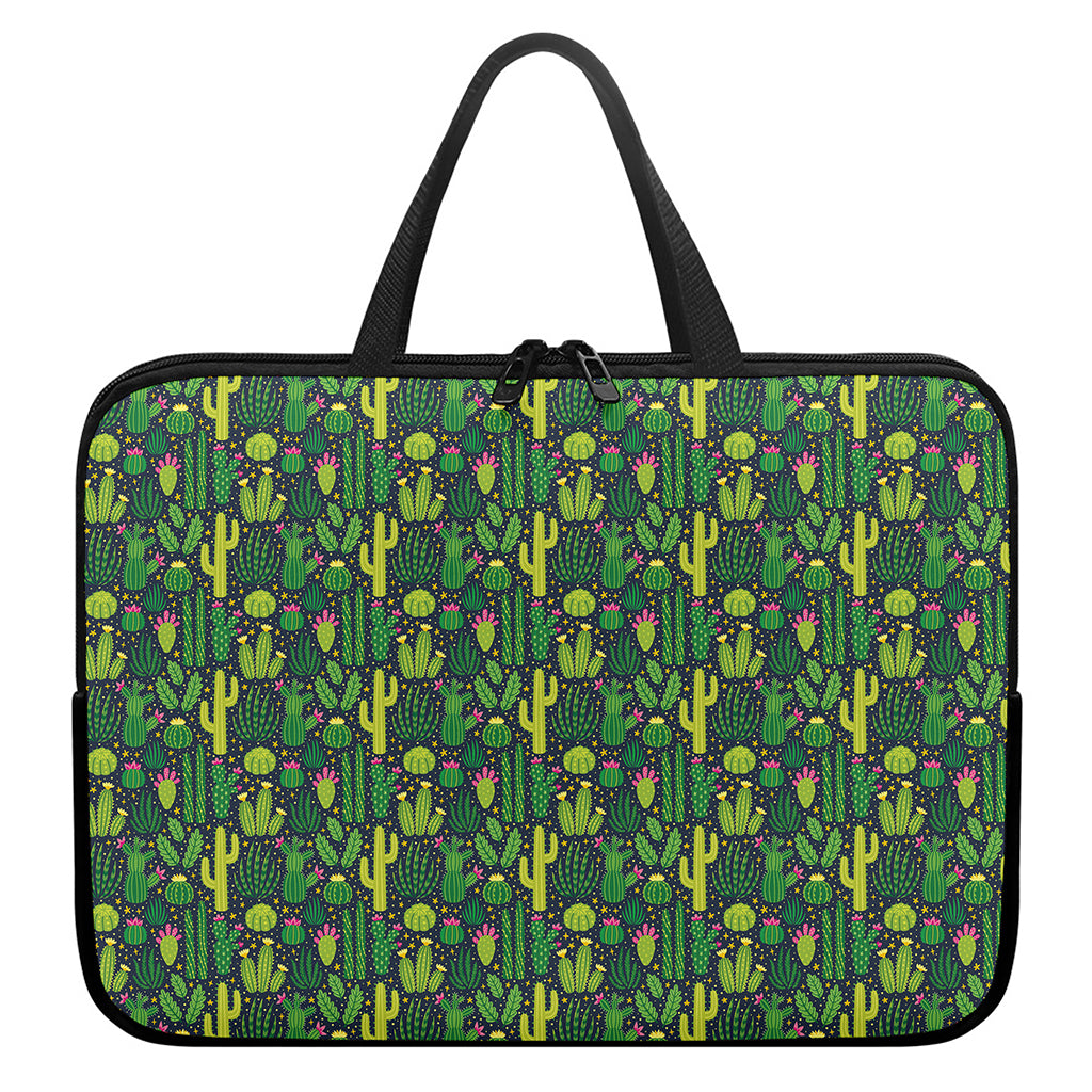 Cute Cactus Plant Pattern Print Laptop Sleeve With Handle