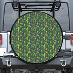 Cute Cactus Plant Pattern Print Leather Spare Tire Cover