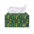 Cute Cactus Plant Pattern Print Leather Tissue Box Cover
