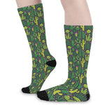 Cute Cactus Plant Pattern Print Long Socks