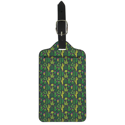 Cute Cactus Plant Pattern Print Luggage Tag