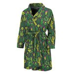 Cute Cactus Plant Pattern Print Men's Bathrobe