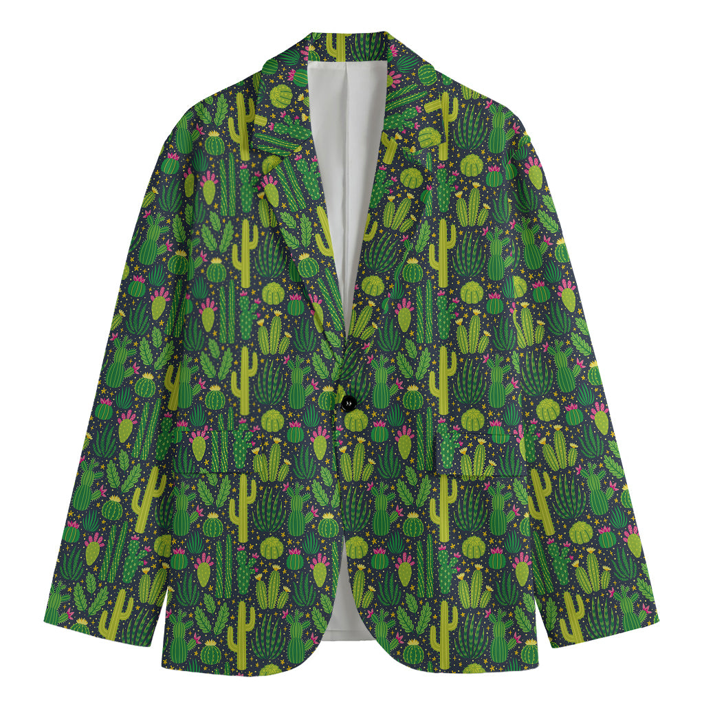 Cute Cactus Plant Pattern Print Men's Blazer