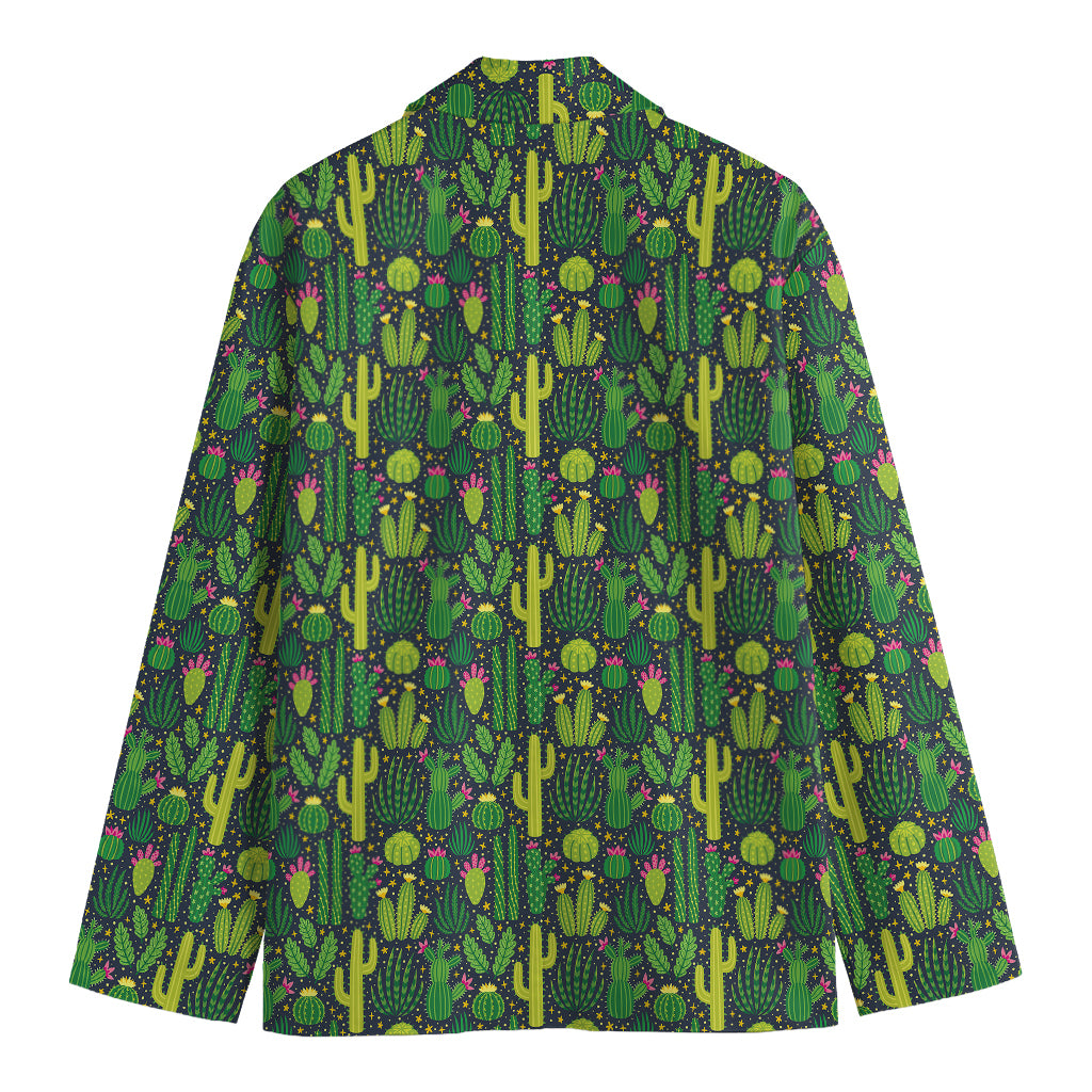 Cute Cactus Plant Pattern Print Men's Blazer
