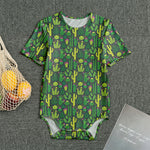 Cute Cactus Plant Pattern Print Men's Bodysuit
