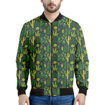 Cute Cactus Plant Pattern Print Men's Bomber Jacket