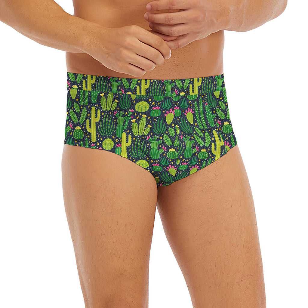 Cute Cactus Plant Pattern Print Men's Briefs