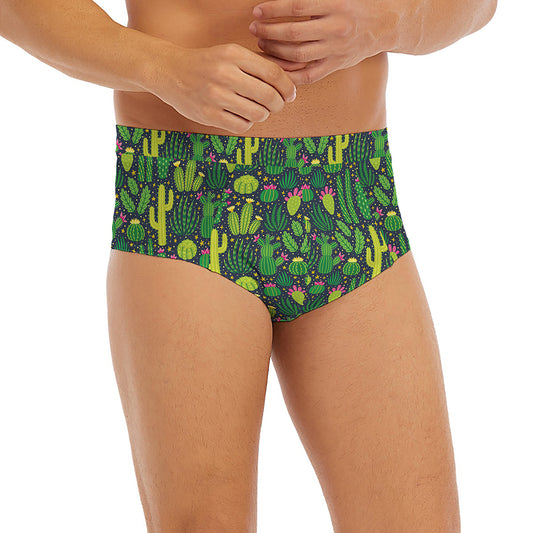 Cute Cactus Plant Pattern Print Men's Briefs