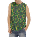 Cute Cactus Plant Pattern Print Men's Fitness Tank Top