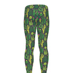 Cute Cactus Plant Pattern Print Men's leggings