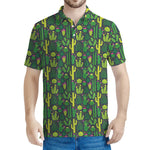 Cute Cactus Plant Pattern Print Men's Polo Shirt