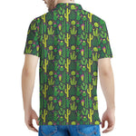 Cute Cactus Plant Pattern Print Men's Polo Shirt