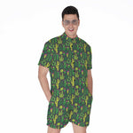 Cute Cactus Plant Pattern Print Men's Rompers