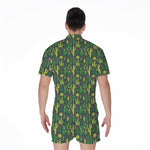 Cute Cactus Plant Pattern Print Men's Rompers