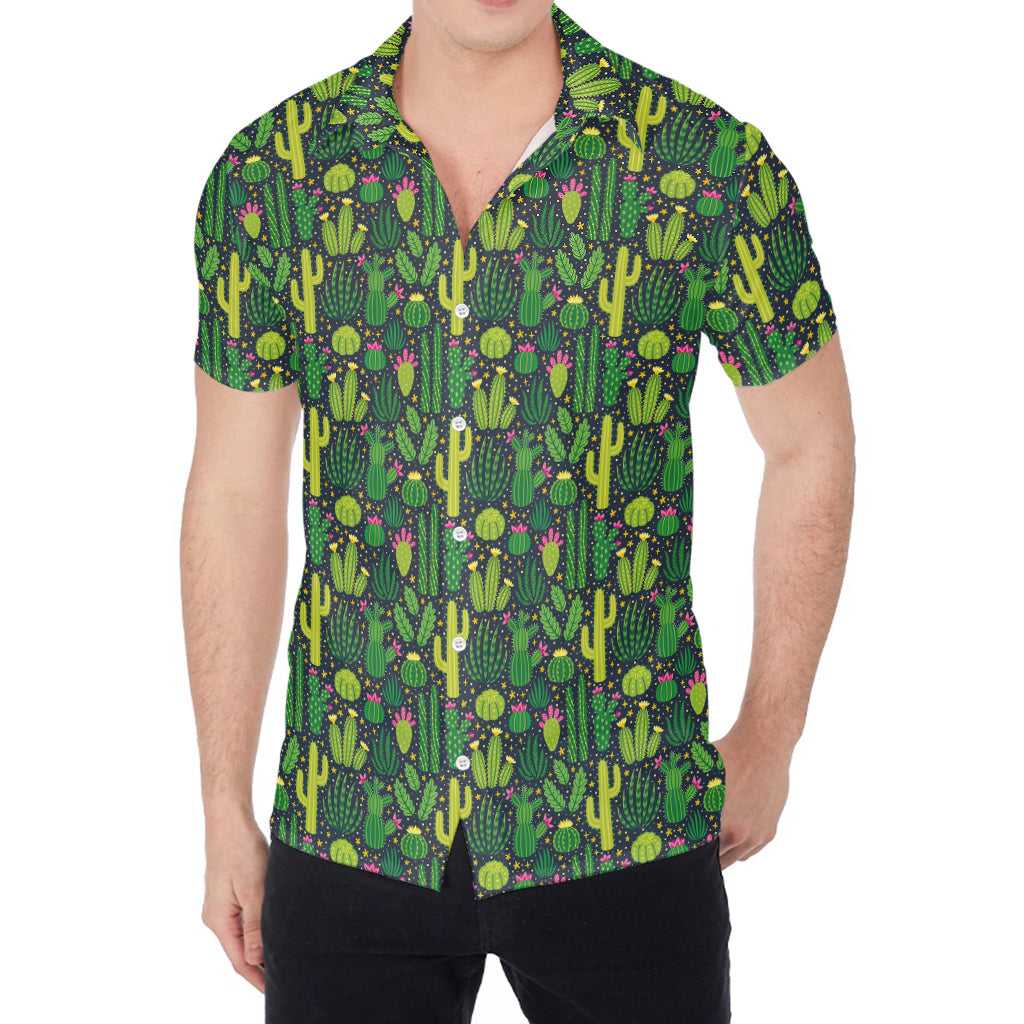 Cute Cactus Plant Pattern Print Men's Shirt