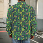 Cute Cactus Plant Pattern Print Men's Shirt Jacket