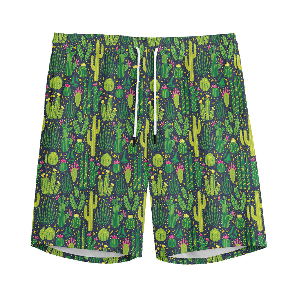 Cute Cactus Plant Pattern Print Men's Sports Shorts