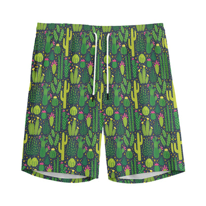 Cute Cactus Plant Pattern Print Men's Sports Shorts