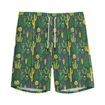 Cute Cactus Plant Pattern Print Men's Sports Shorts