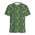 Cute Cactus Plant Pattern Print Men's Athletic T-Shirt