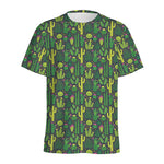 Cute Cactus Plant Pattern Print Men's Sports T-Shirt