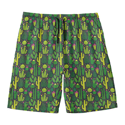 Cute Cactus Plant Pattern Print Men's Swim Trunks