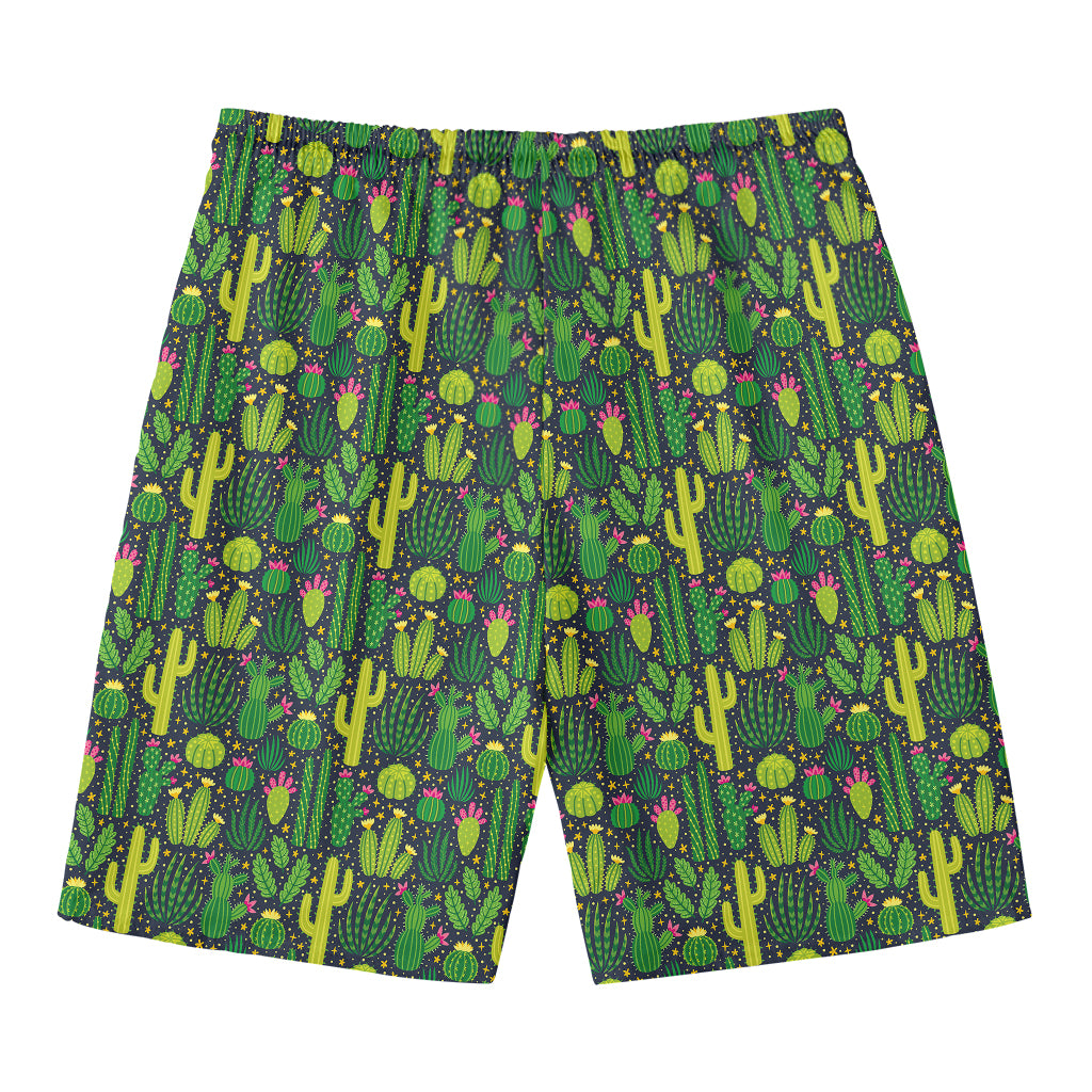 Cute Cactus Plant Pattern Print Men's Swim Trunks