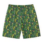 Cute Cactus Plant Pattern Print Men's Swim Trunks