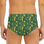 Cute Cactus Plant Pattern Print Men's Triangle Swim Briefs