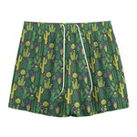 Cute Cactus Plant Pattern Print Mesh Shorts