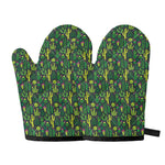 Cute Cactus Plant Pattern Print Oven Mitts