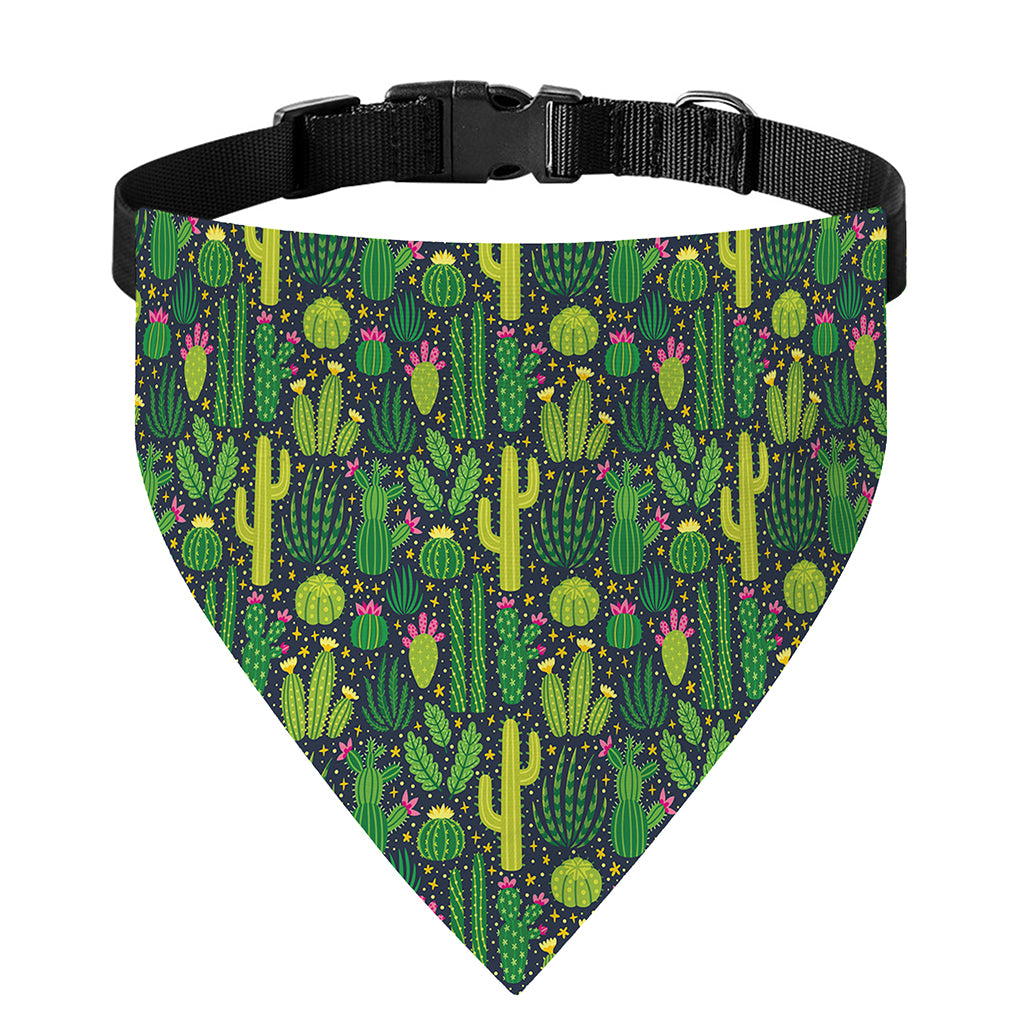 Cute Cactus Plant Pattern Print Over The Collar Dog Bandana