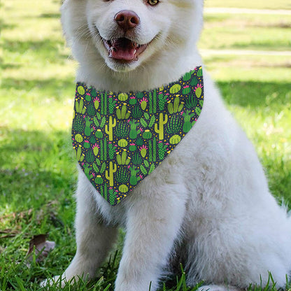 Cute Cactus Plant Pattern Print Over The Collar Dog Bandana