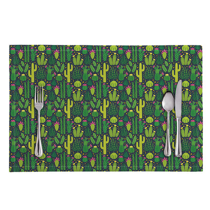 Cute Cactus Plant Pattern Print Placemat