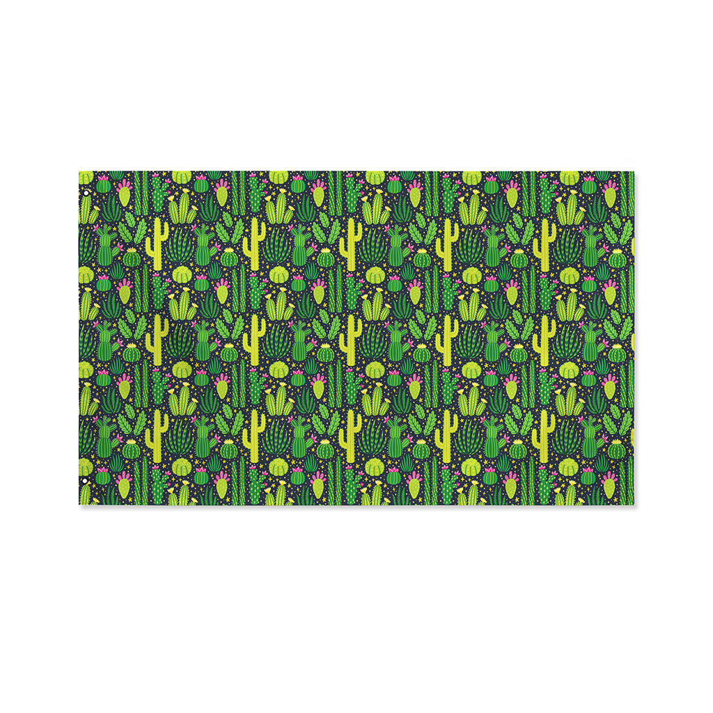 Cute Cactus Plant Pattern Print Polyester Flag
