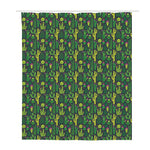 Cute Cactus Plant Pattern Print Polyester Shower Curtain