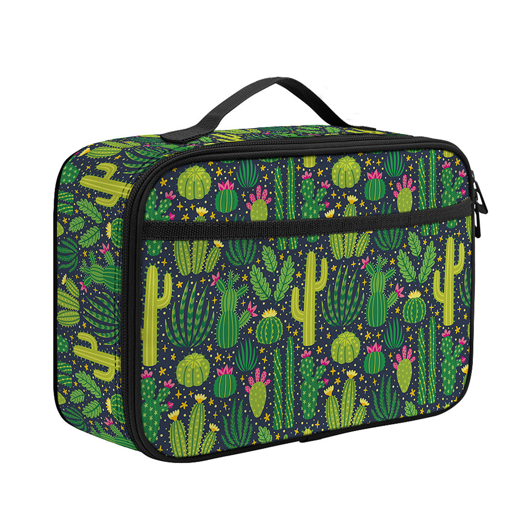 Cute Cactus Plant Pattern Print Portable Lunch Bag