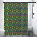Cute Cactus Plant Pattern Print Premium Shower Curtain