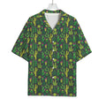 Cute Cactus Plant Pattern Print Rayon Hawaiian Shirt